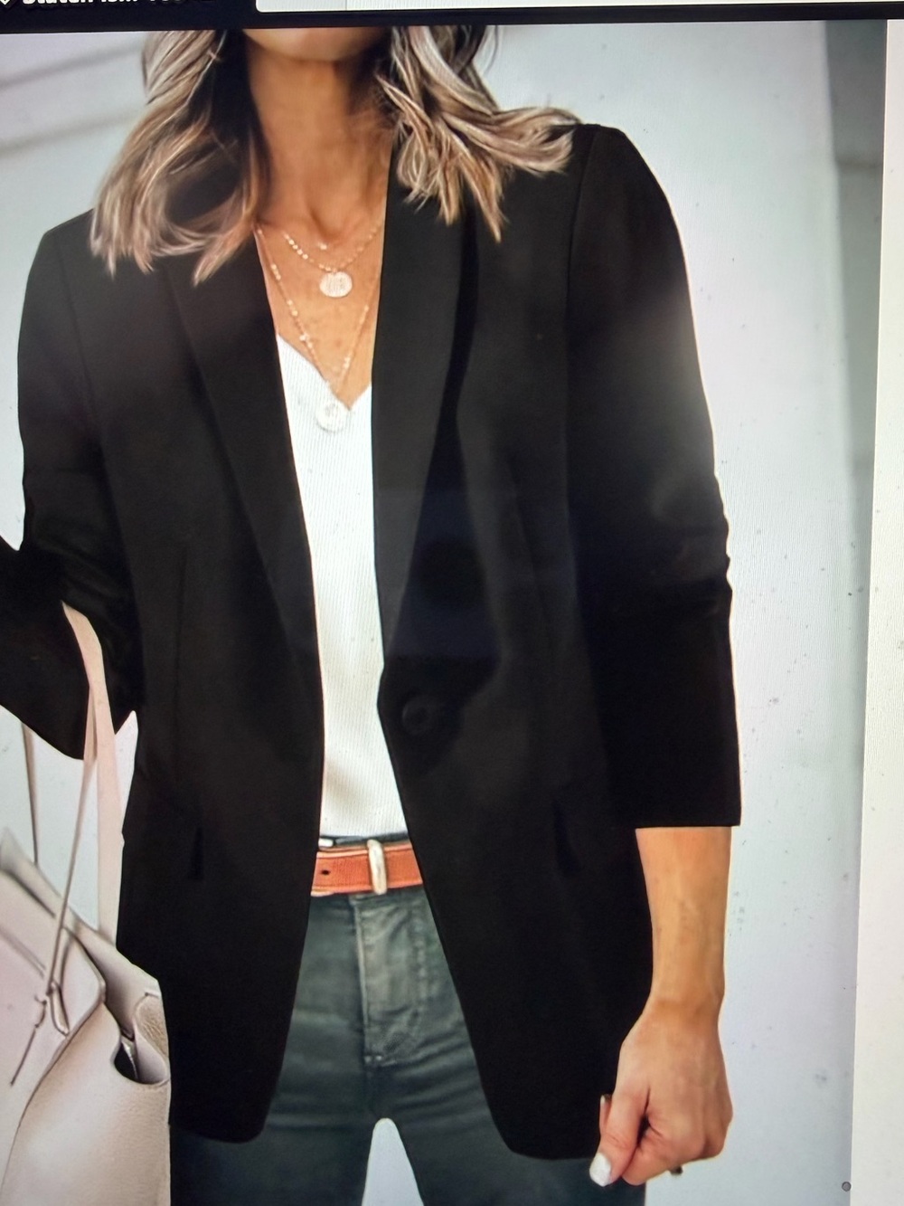 Black Women’s Blazer Notched Collar & Flap Pockets - NWOT - Size L